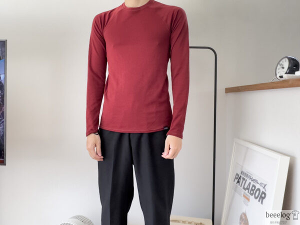パタゴニア キャプリーン・ミッドウェイト着用画像(165cm/54kg・XSサイズ)
