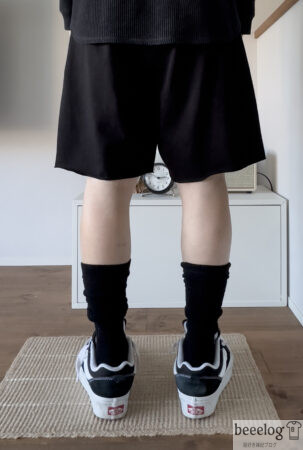 ワークマンのメリノウールハイソックス着用時の後ろ姿