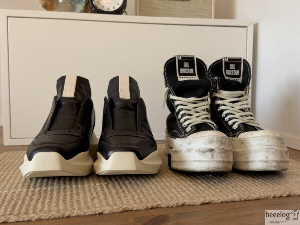 Rick Owens Geth RunnerとDBL DRKSTAR Chuck 70の比較