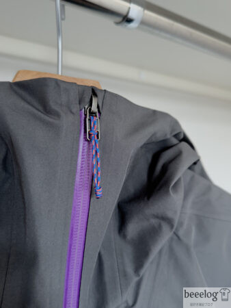 【実物】パタゴニア トリオレット ジャケット 首元アップ（筆者撮影）